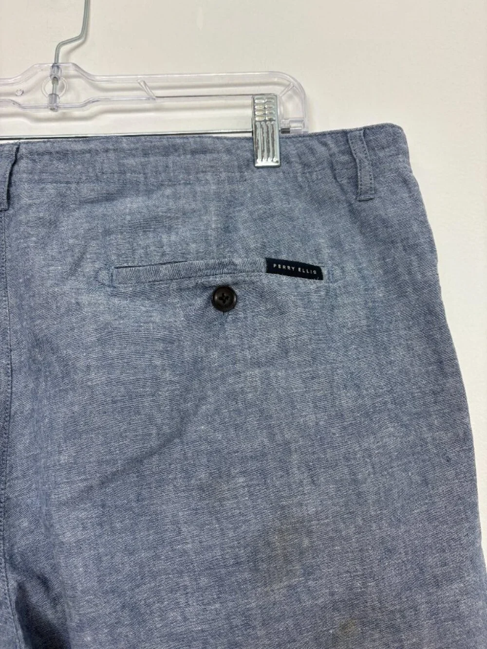Perry Ellis Men’s Blue Drawstring Bermuda Shorts Casual Resort Size 38